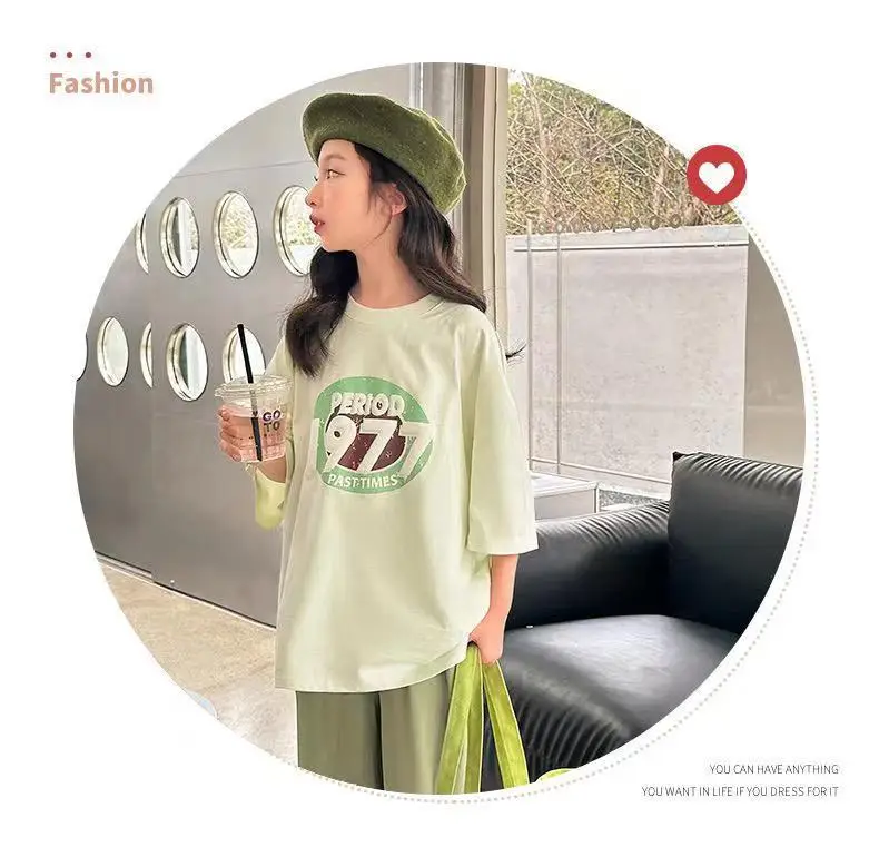 Girls Summer Casual Tote Bag Set Green Loose Fit — feature 8