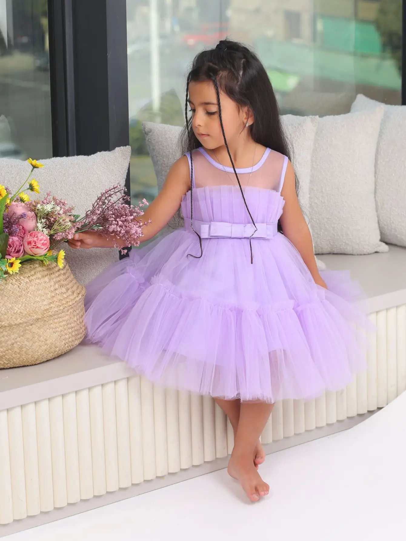 Girls' Purple Tulle Tutu Skirt Dress - Image 12