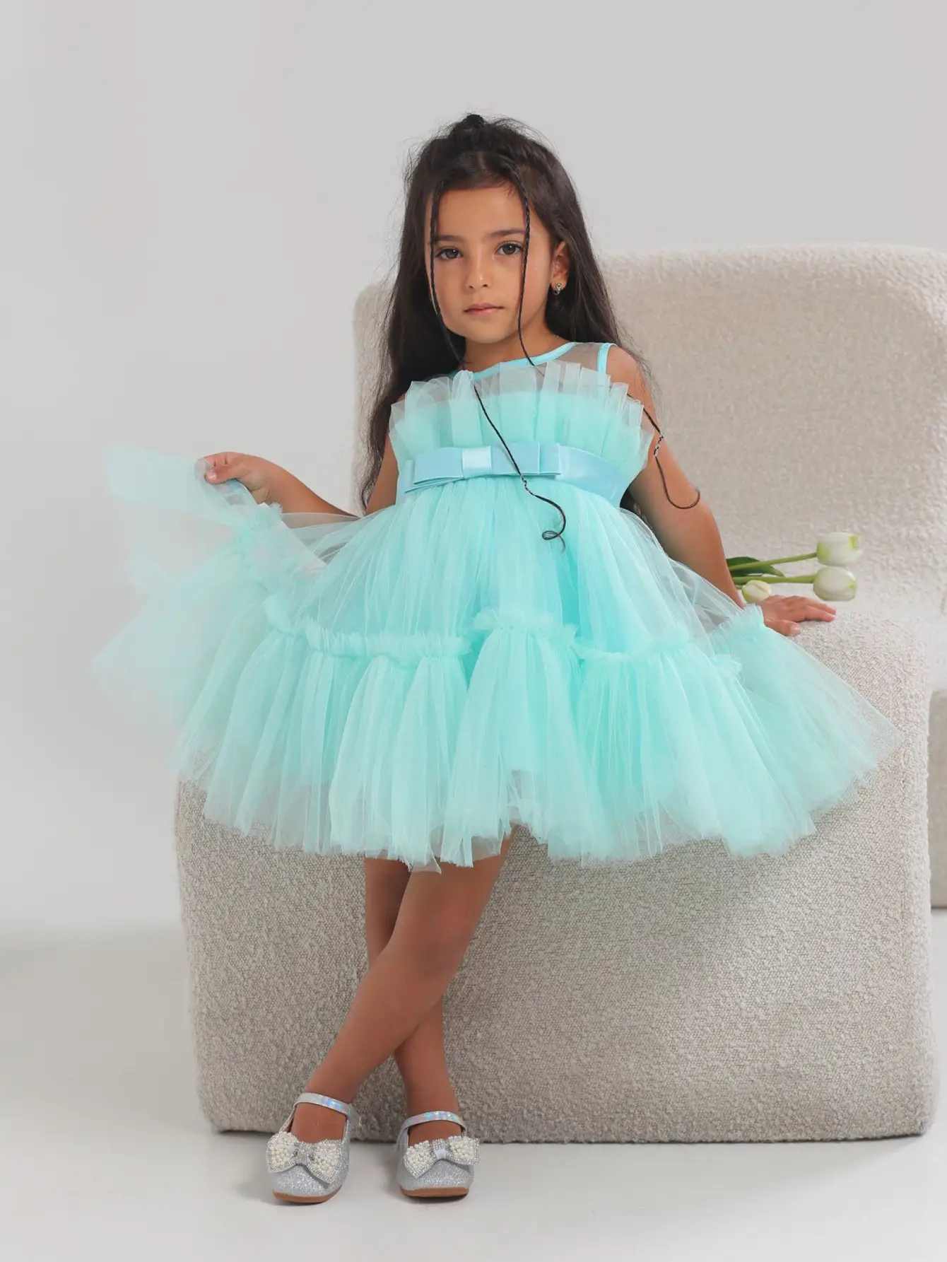 Girls' Purple Tulle Tutu Skirt Dress - Image 13