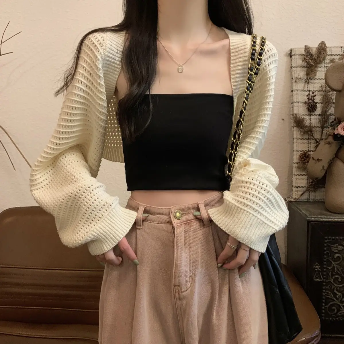 Korean Fashion Loose Hollow Knitted Cardigan Sunscreen 2025 — feature 16