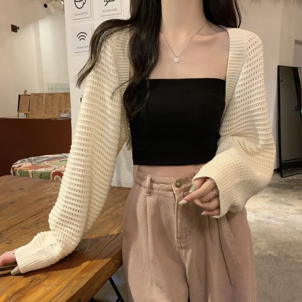 Korean Fashion Loose Hollow Knitted Cardigan Sunscreen 2025 — feature 18