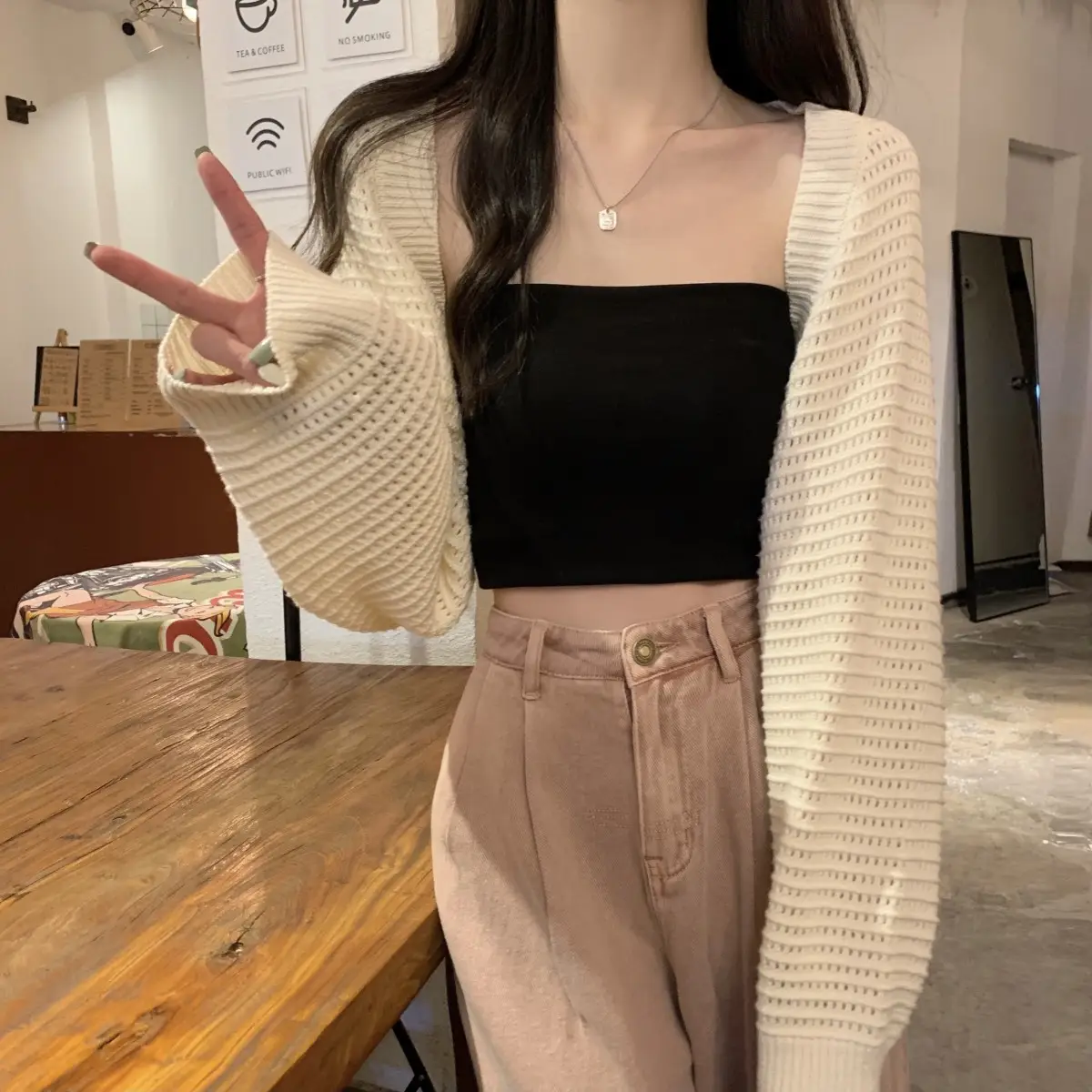 Korean Fashion Loose Hollow Knitted Cardigan Sunscreen 2025 — feature 19