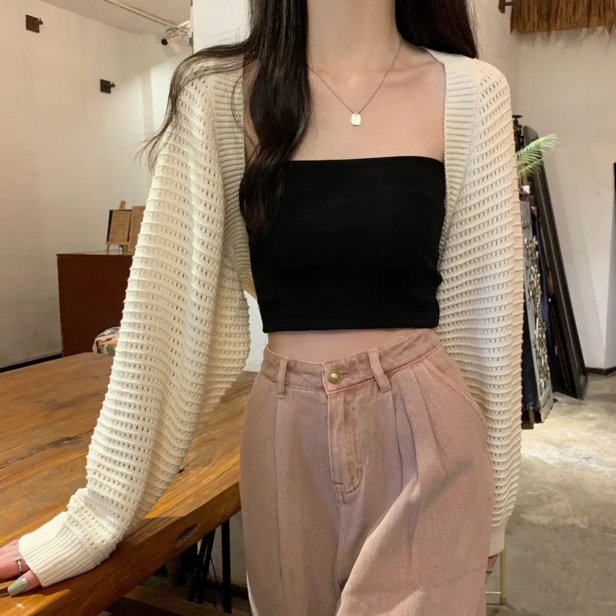 Korean Fashion Loose Hollow Knitted Cardigan Sunscreen 2025 — feature 20