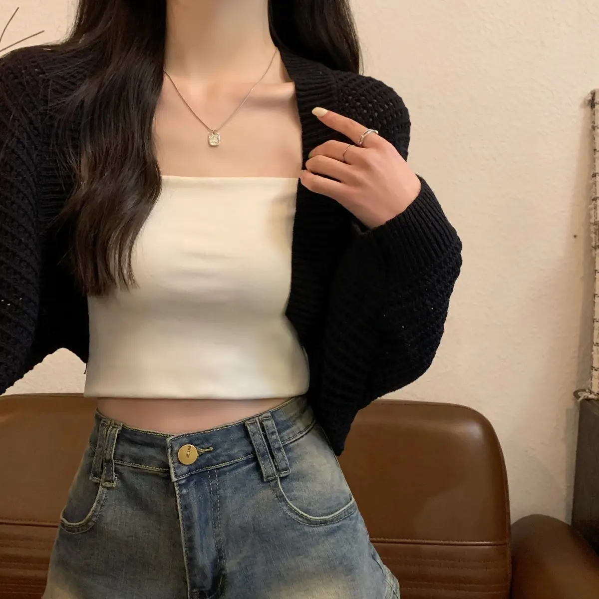 Korean Fashion Loose Hollow Knitted Cardigan Sunscreen 2025 — feature 25