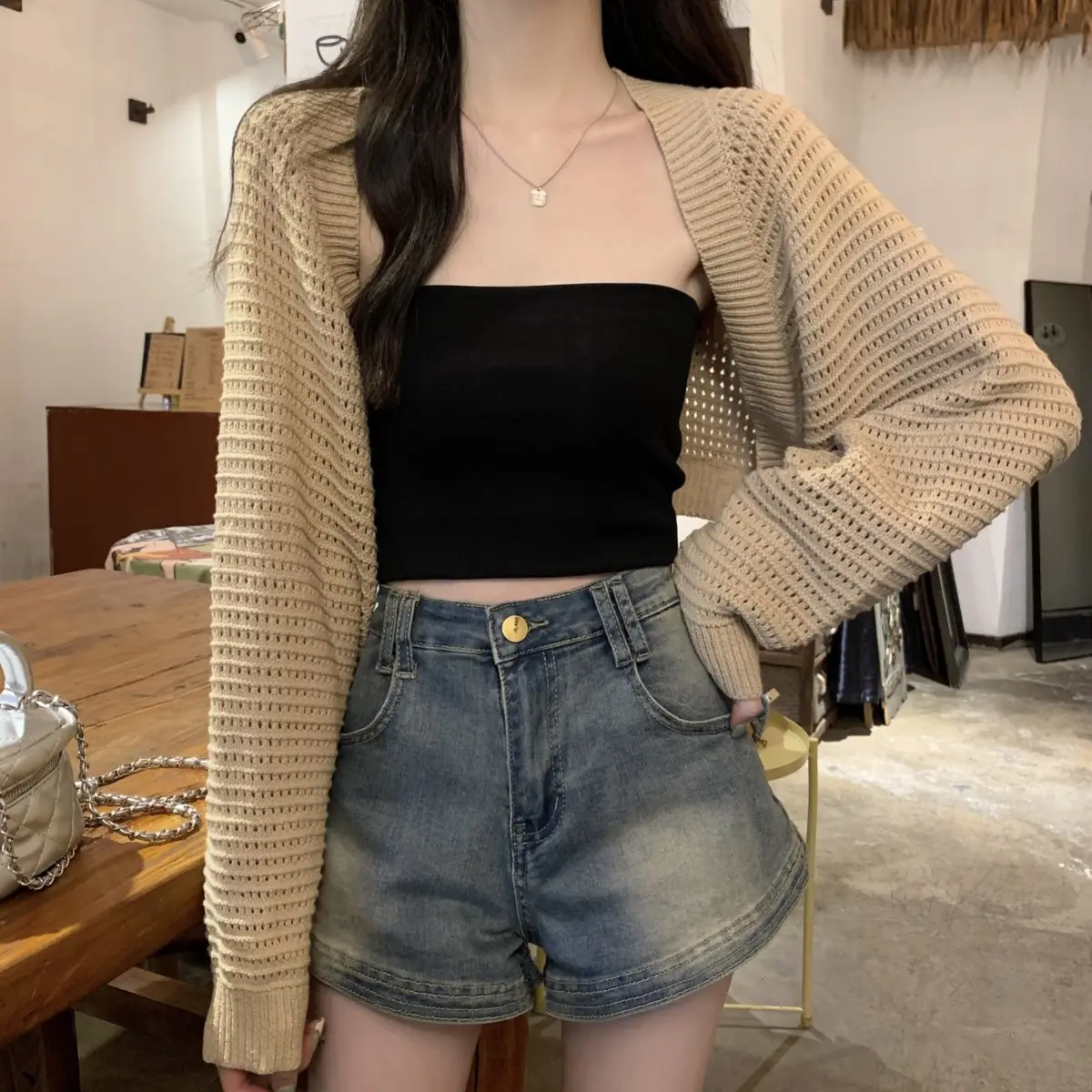 Korean Fashion Loose Hollow Knitted Cardigan Sunscreen 2025 — feature 8