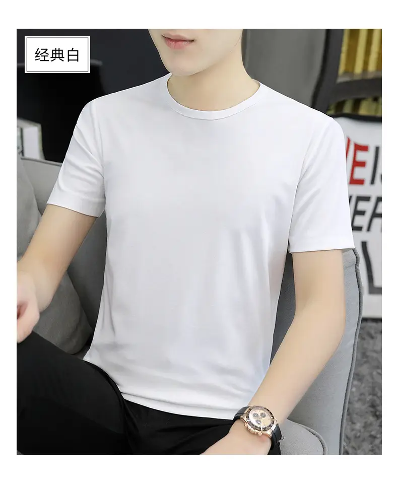 Men V-Neck T-Shirt Brown Modal 2025 — feature 12