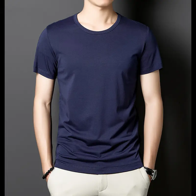 Men V-Neck T-Shirt Brown Modal 2025 - Image 3