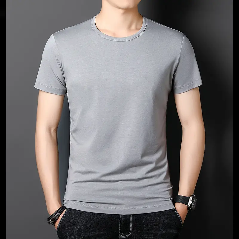 Men V-Neck T-Shirt Brown Modal 2025 - Image 7