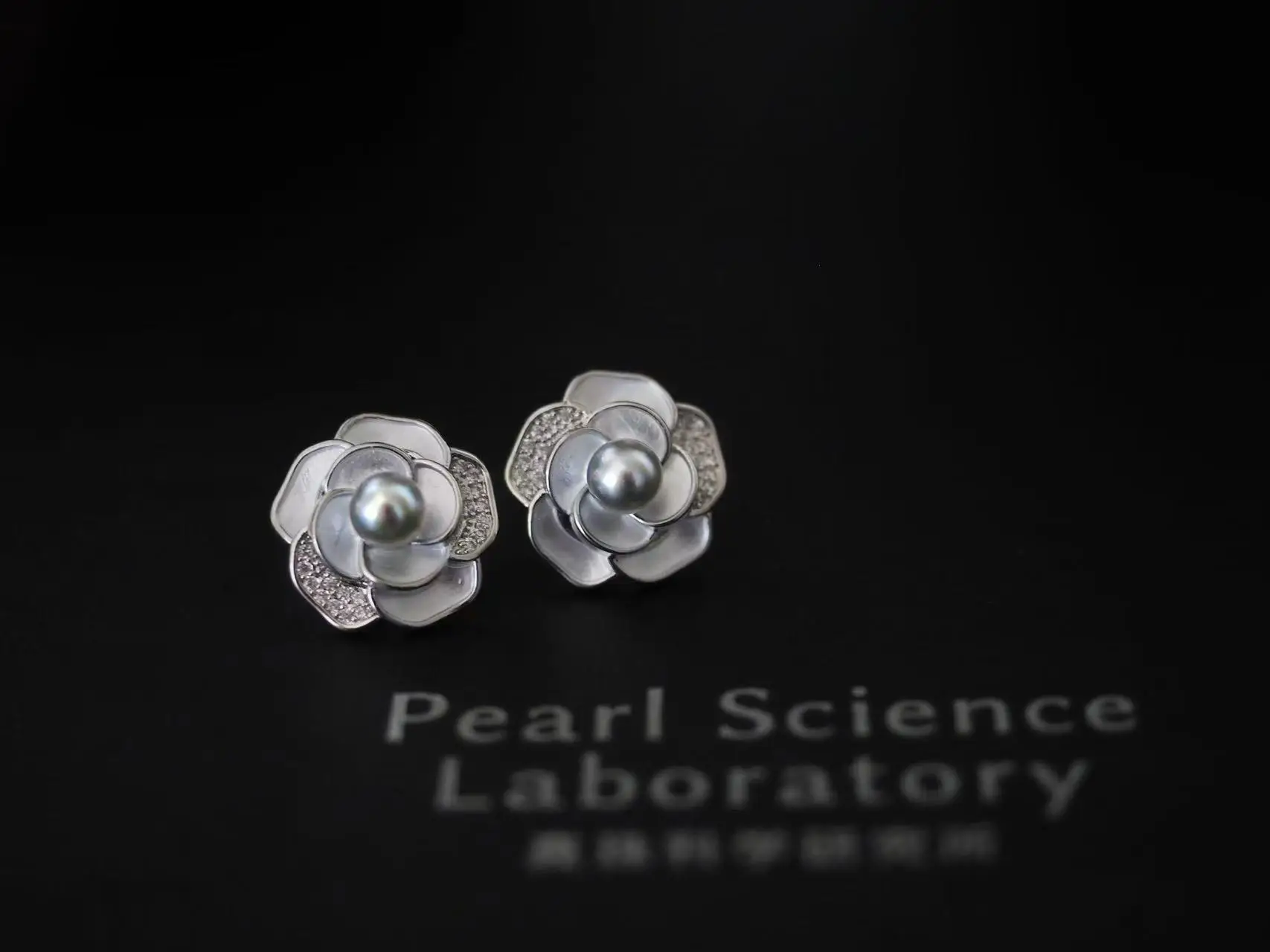 Natural Pearl Earrings S925 Sterling Silver White Camellia High-End