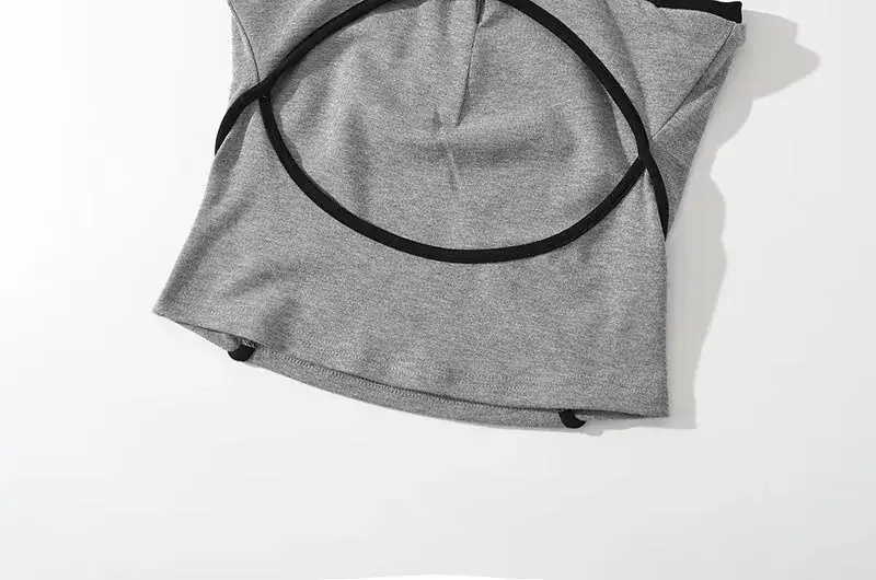 Women's Grey Color-blocked Sleeveless Vest 2023 — feature 10