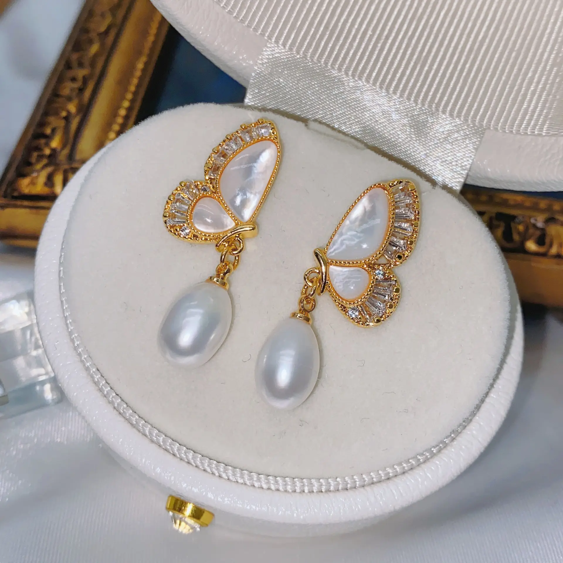 Natural Pearl Earrings Gold Plated Joker Fashion - Image 44