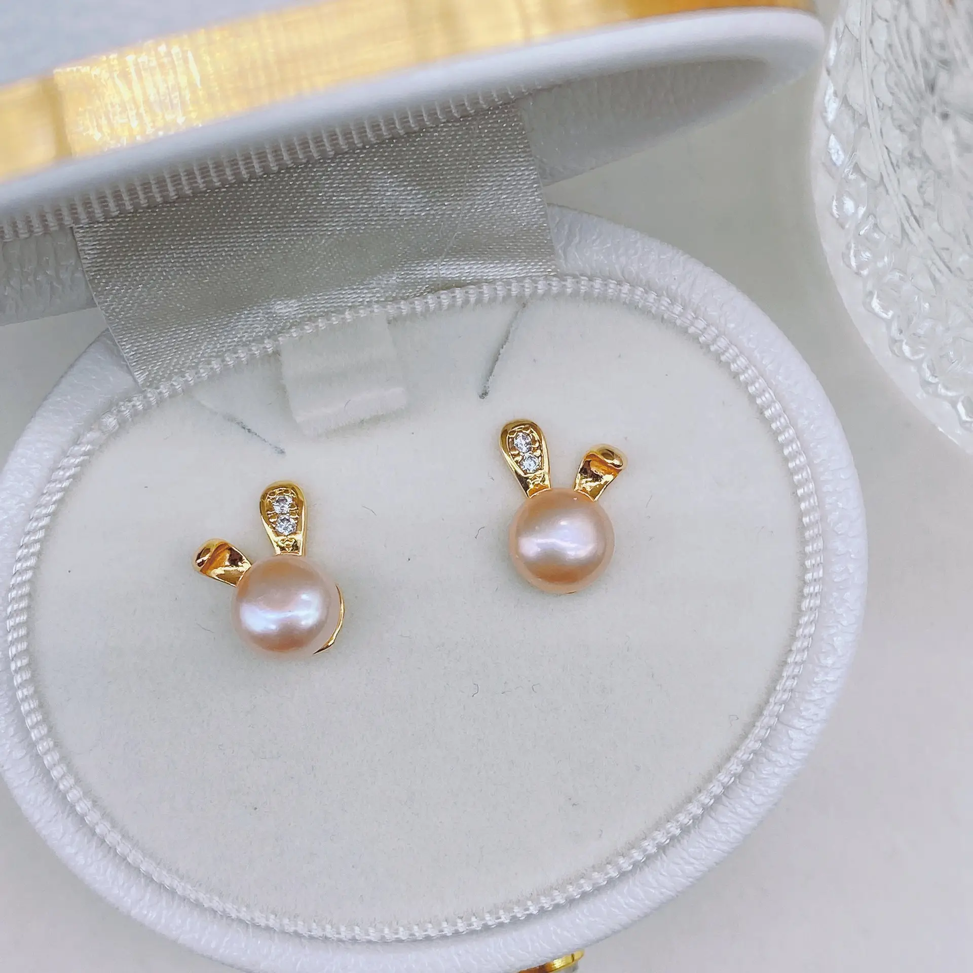 Natural Pearl Earrings Gold Plated Joker Fashion — feature 17