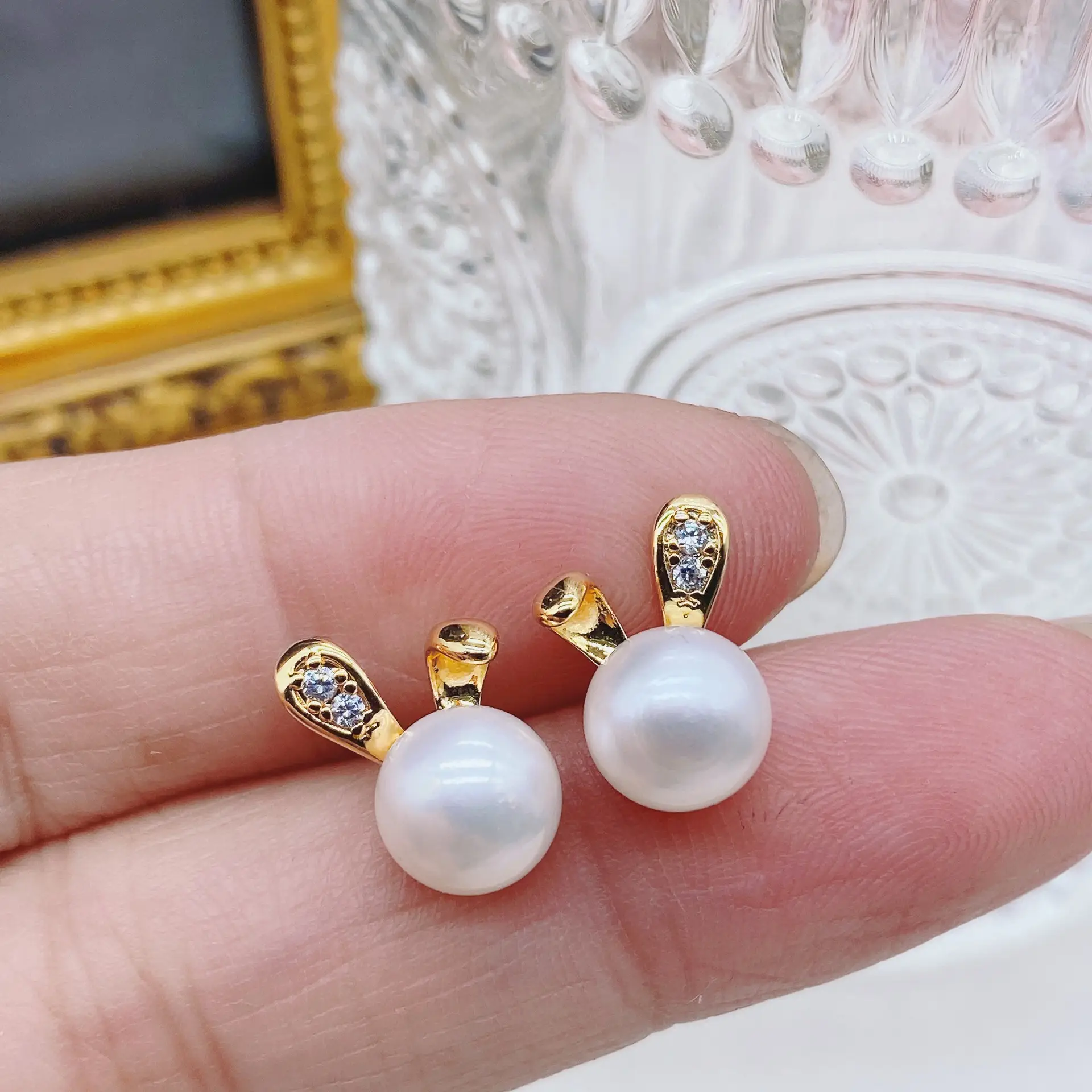 Natural Pearl Earrings Gold Plated Joker Fashion — feature 18