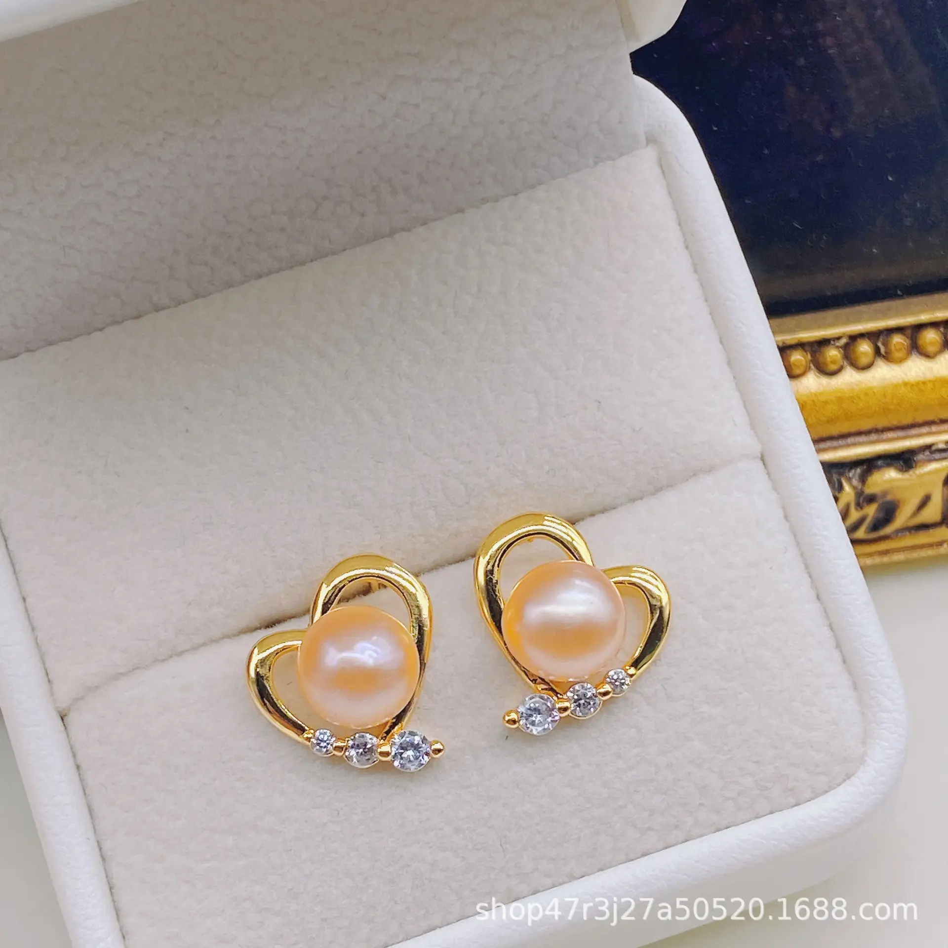Natural Pearl Earrings Gold Plated Joker Fashion — feature 19