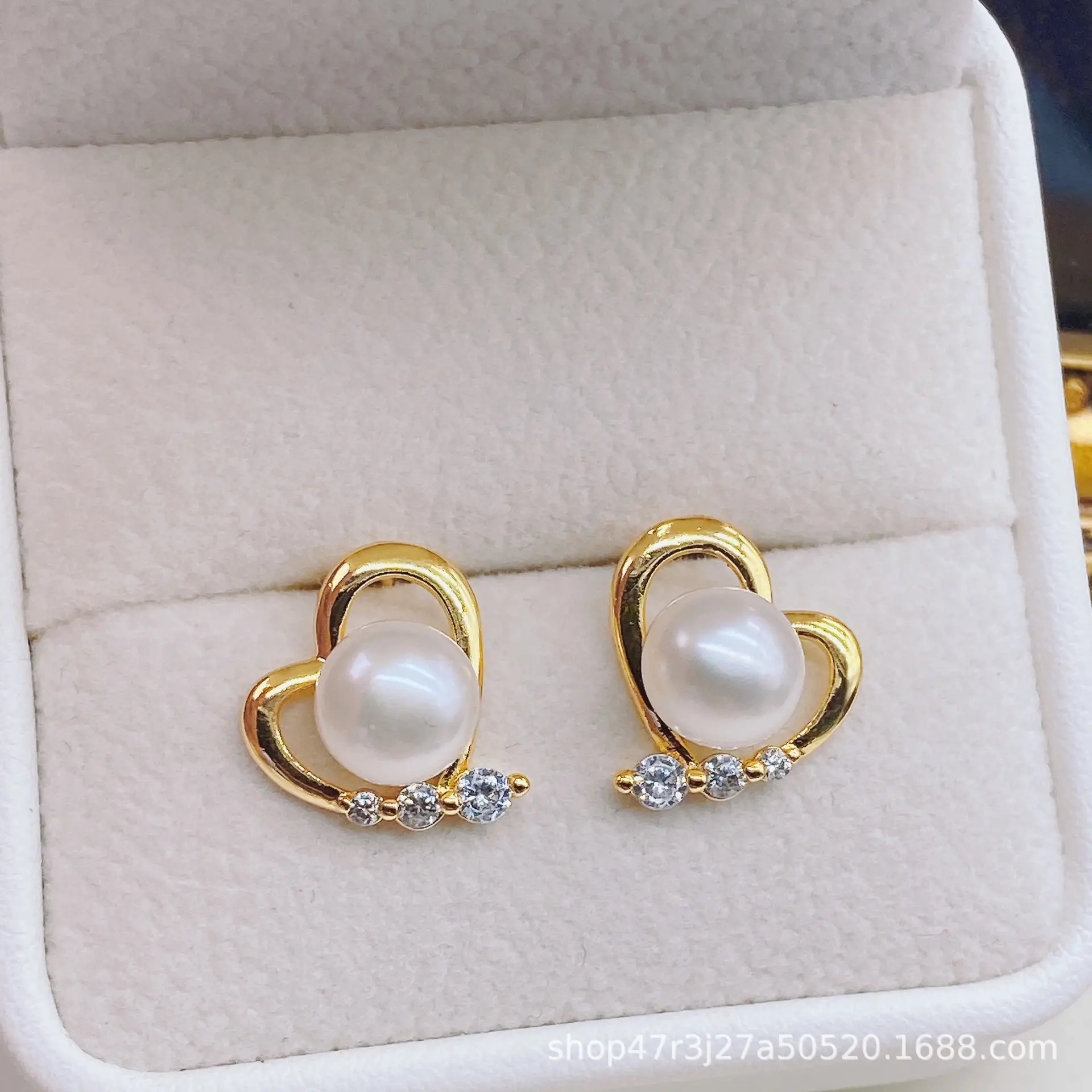 Natural Pearl Earrings Gold Plated Joker Fashion — feature 20