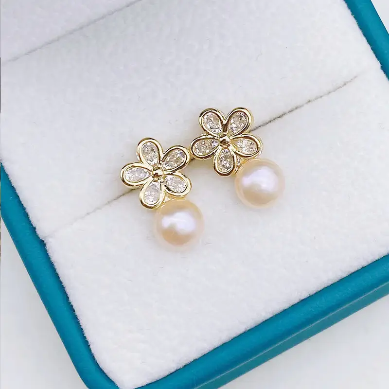 Natural Pearl Earrings Gold Plated Joker Fashion — feature 24