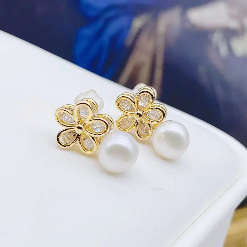 Natural Pearl Earrings Gold Plated Joker Fashion — feature 25