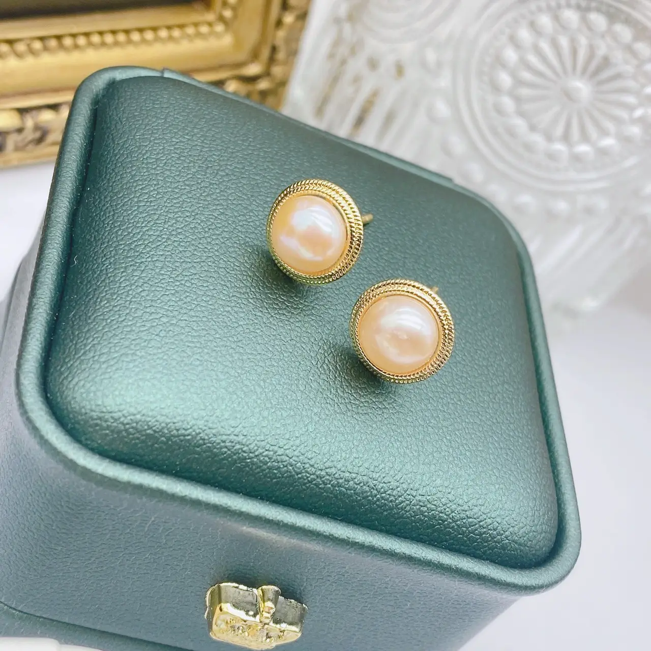 Natural Pearl Earrings Gold Plated Joker Fashion — feature 36