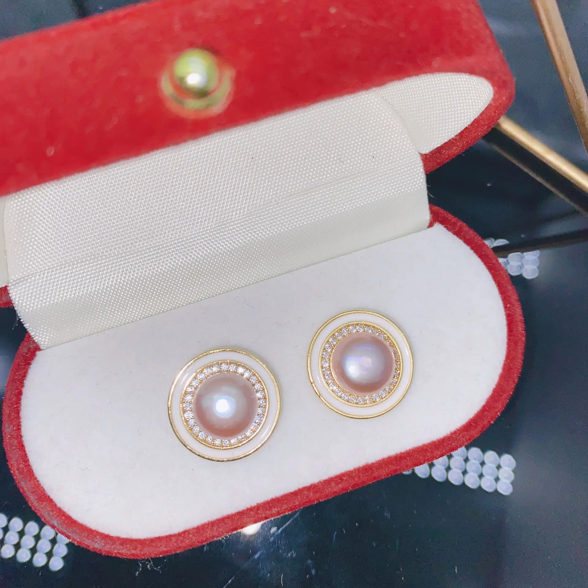 Natural Pearl Earrings Gold Plated Joker Fashion — feature 6