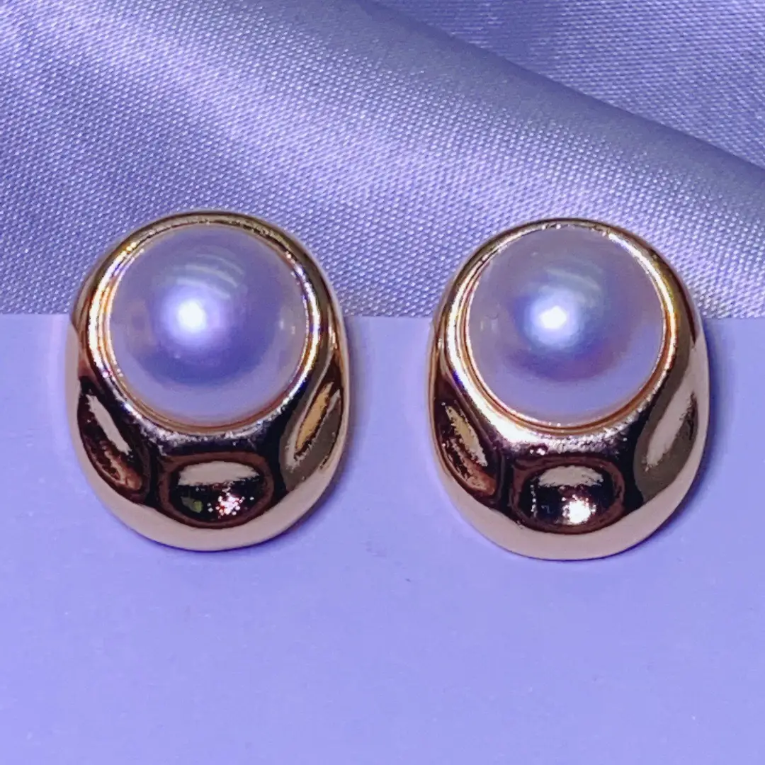 Natural Pearl Earrings Gold Plated Joker Fashion — feature 9