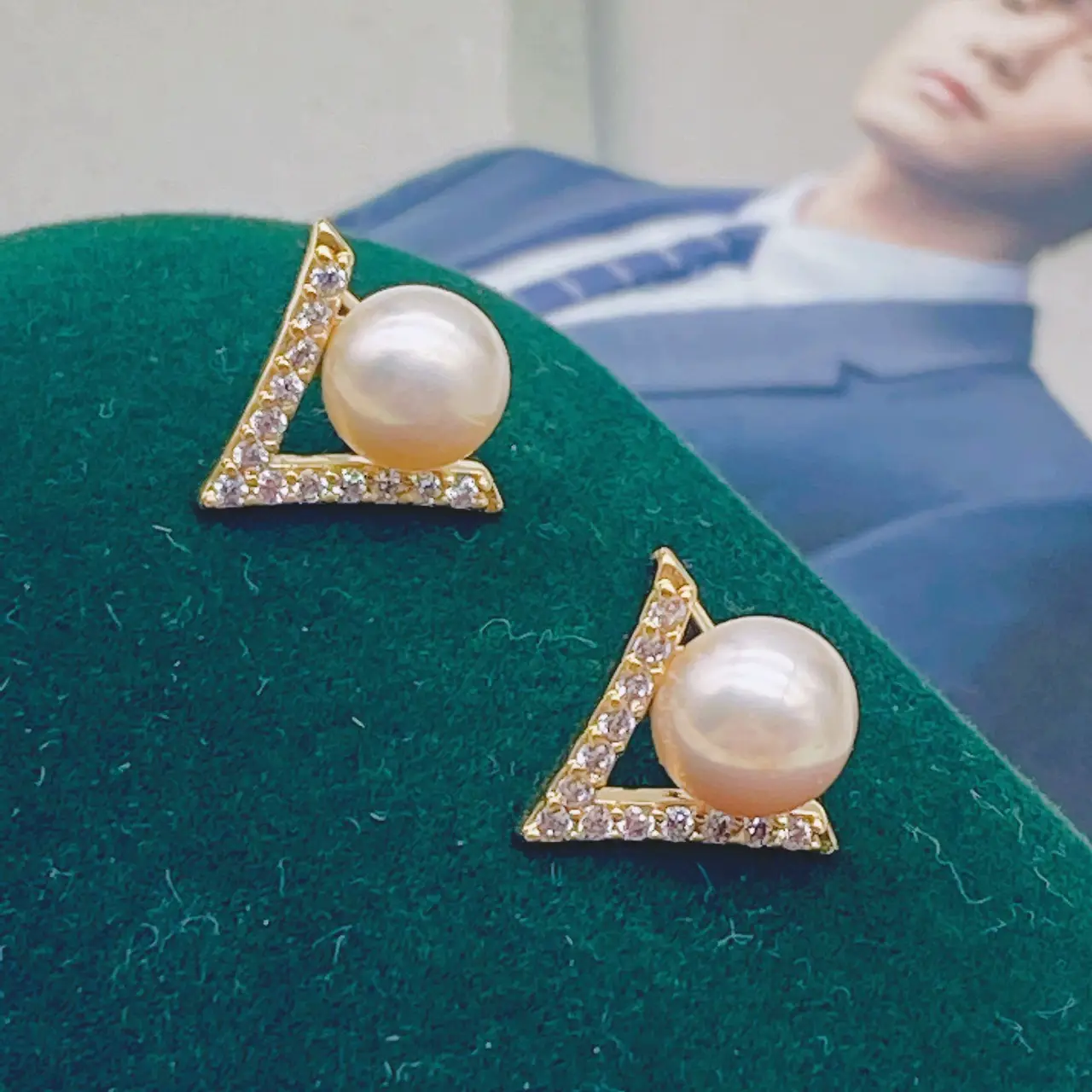 Natural Pearl Earrings Gold Plated Joker Fashion - Image 10
