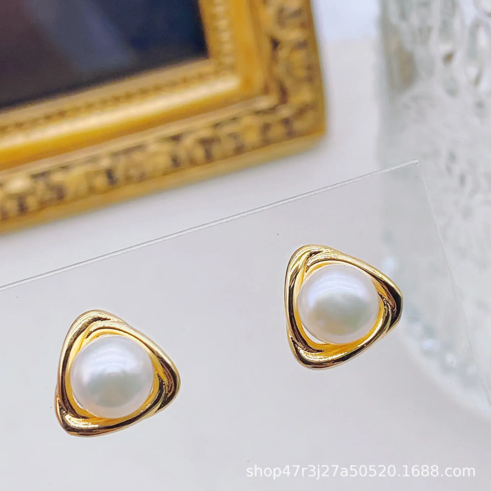 Natural Pearl Earrings Gold Plated Joker Fashion - Image 20