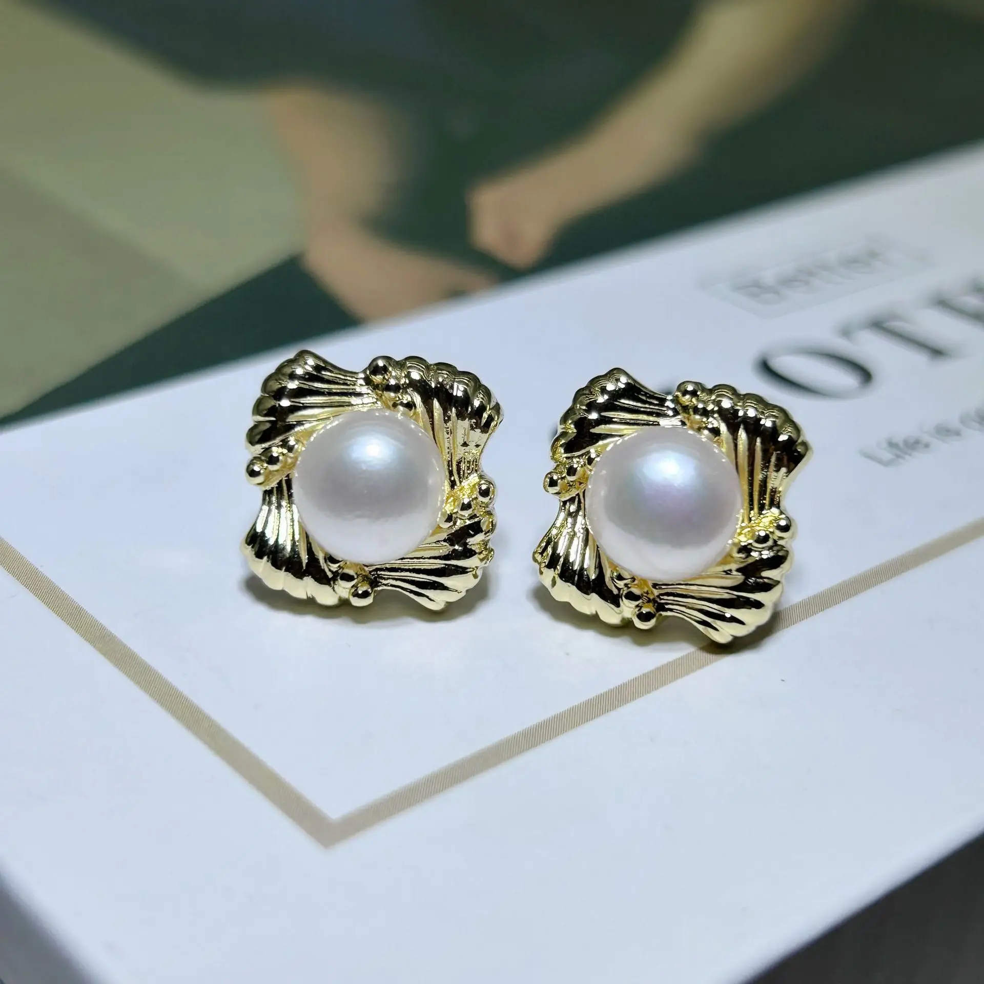 Natural Pearl Earrings Gold Plated Joker Fashion - Image 22