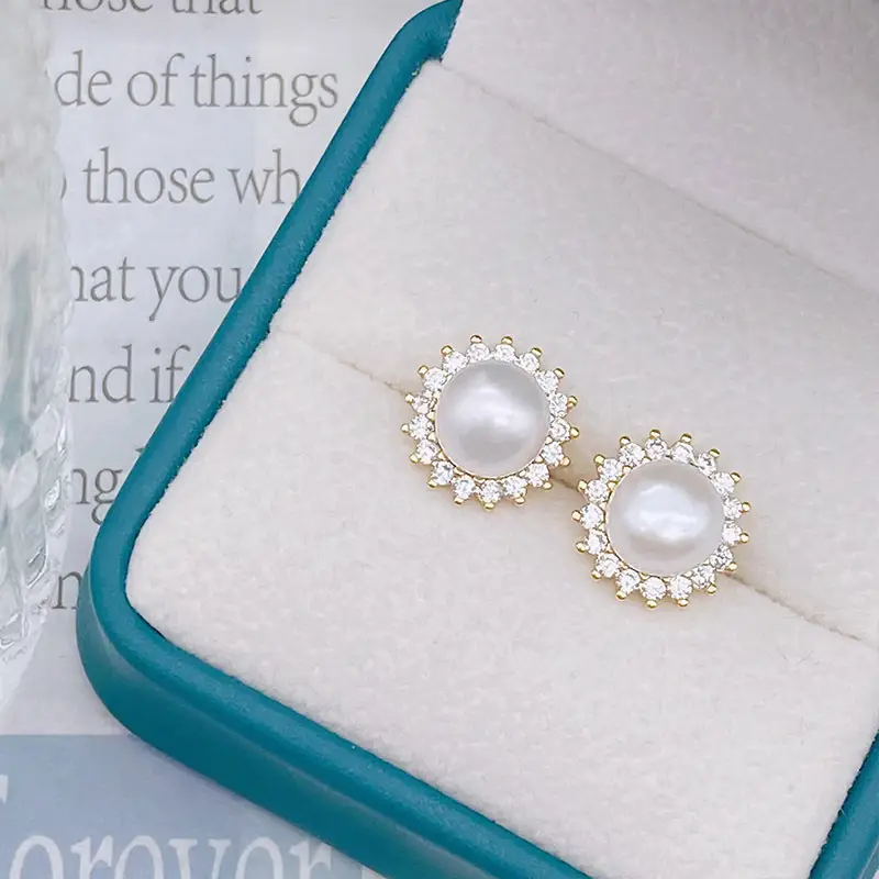 Natural Pearl Earrings Gold Plated Joker Fashion - Image 24