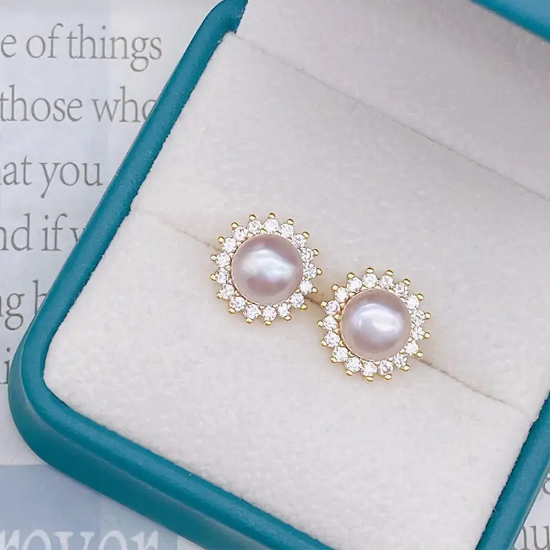 Natural Pearl Earrings Gold Plated Joker Fashion - Image 26