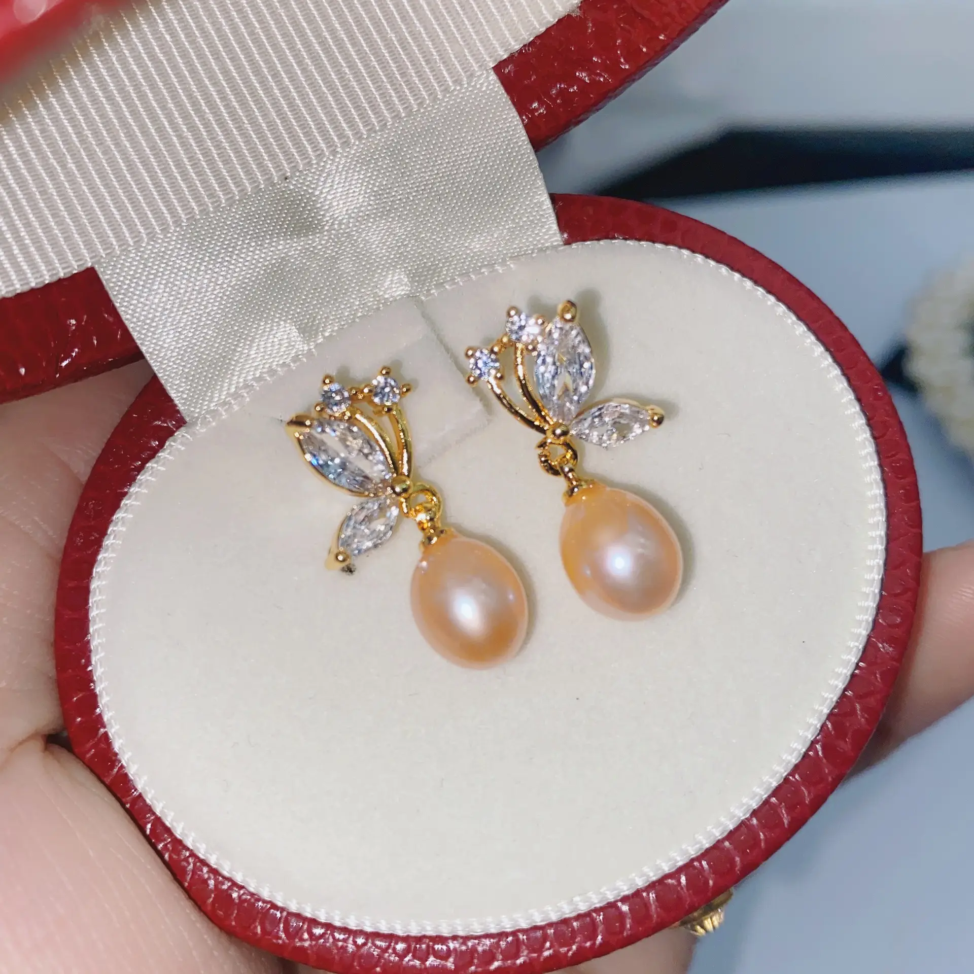 Natural Pearl Earrings Gold Plated Joker Fashion - Image 36