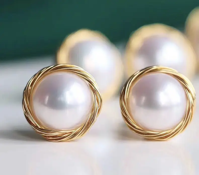 Natural Pearl Earrings Gold Plated Joker Fashion - Image 8