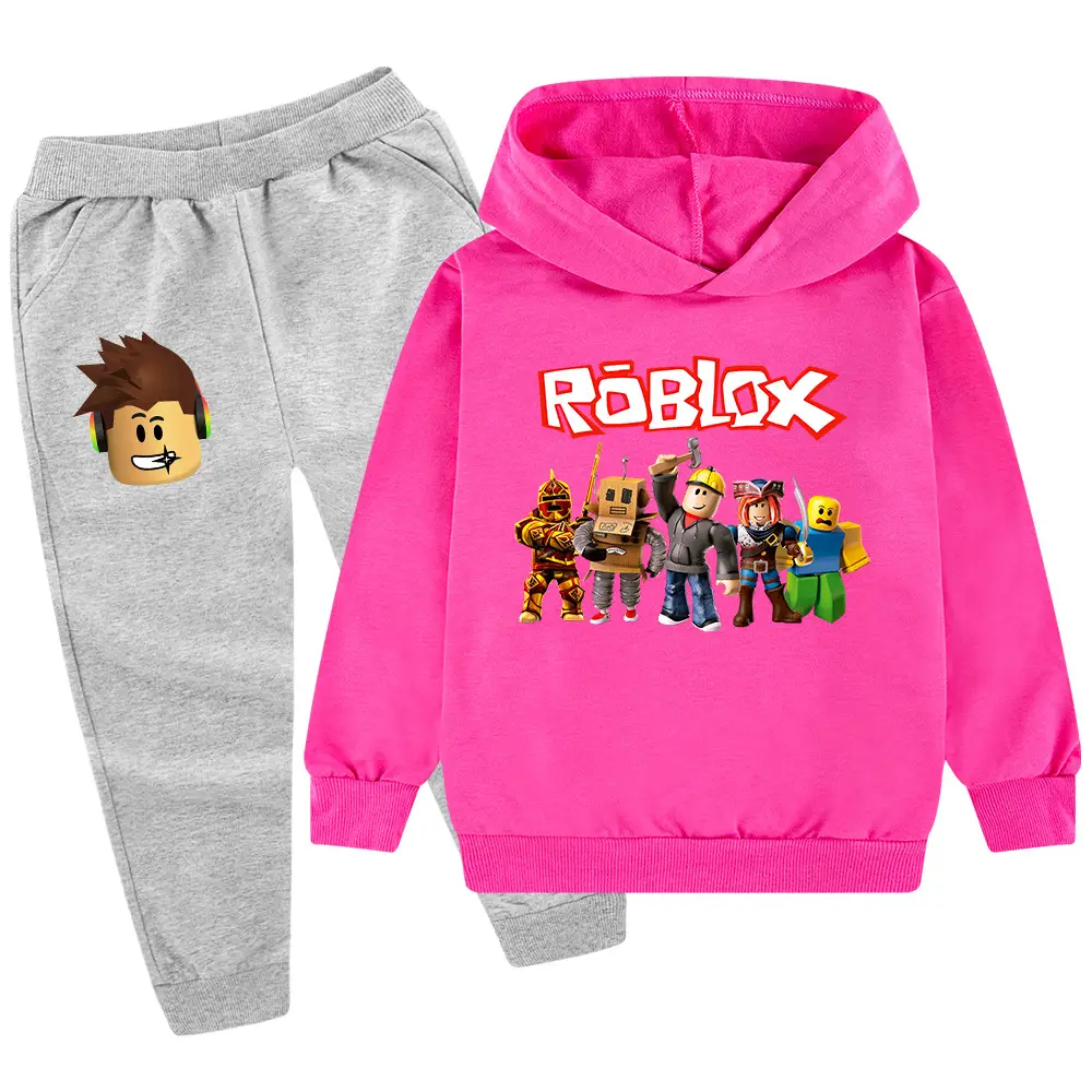 Roblox Kids Hoodie Pants Set Green Black Cartoon Print - Image 13