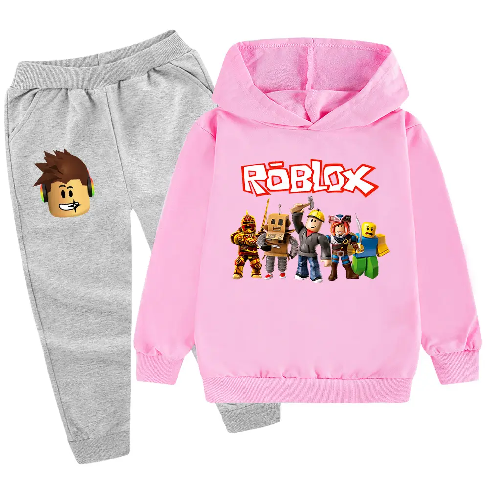 Roblox Kids Hoodie Pants Set Green Black Cartoon Print — feature 20