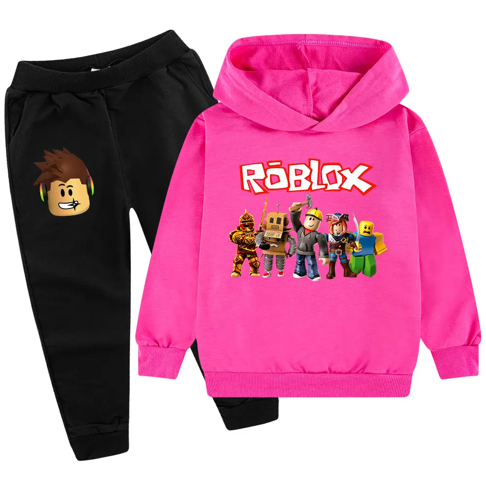 Roblox Kids Hoodie Pants Set Green Black Cartoon Print - Image 11