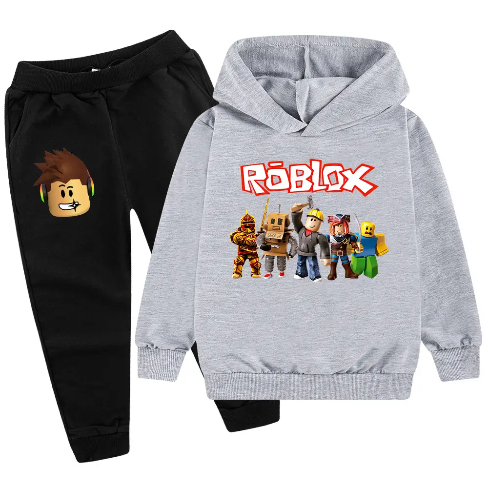 Roblox Kids Hoodie Pants Set Green Black Cartoon Print - Image 12