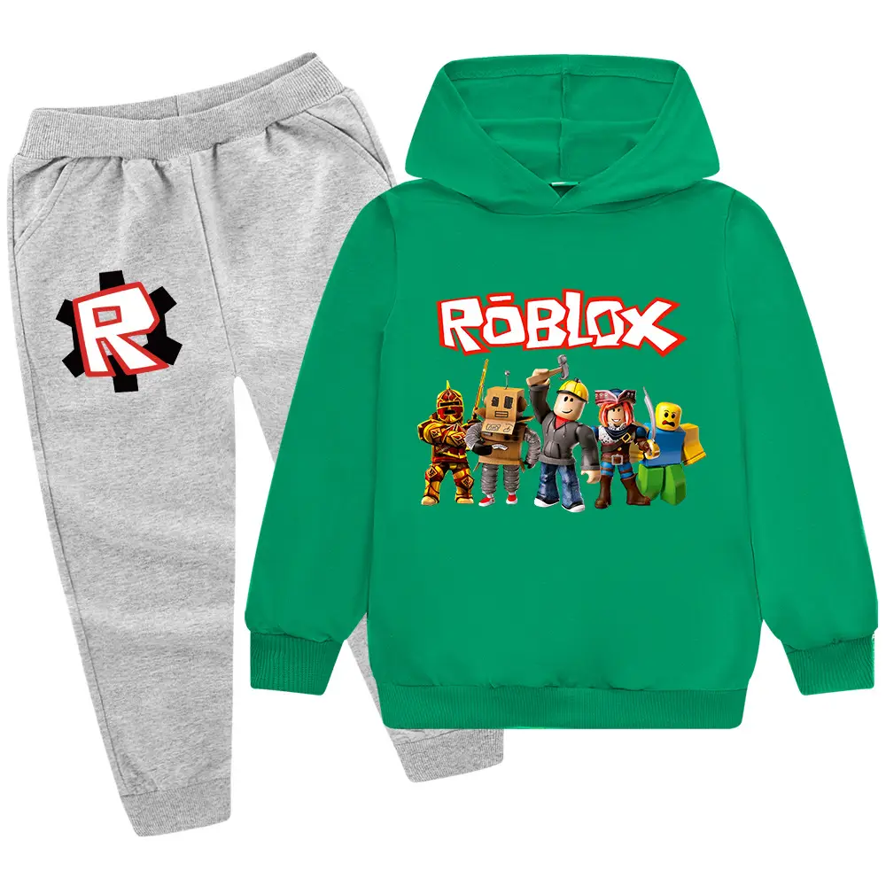 Roblox Kids Hoodie Pants Set Pink Grey - Image 14