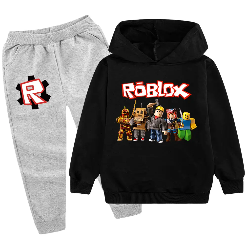 Roblox Kids Hoodie Pants Set Pink Grey — feature 16