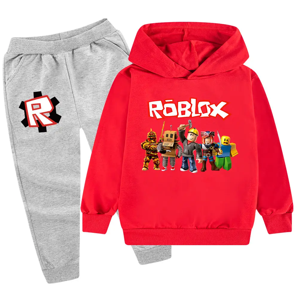 Roblox Kids Hoodie Pants Set Pink Grey — feature 18