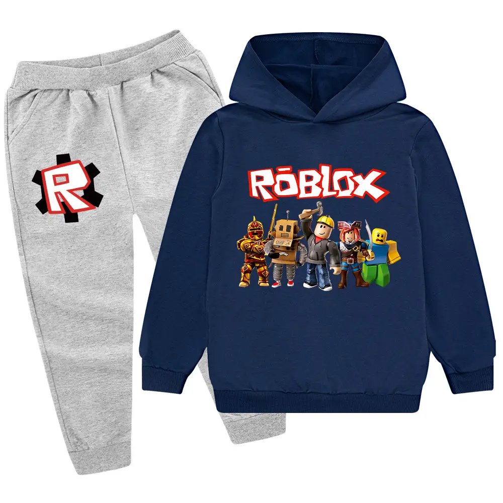 Roblox Kids Hoodie Pants Set Pink Grey — feature 19