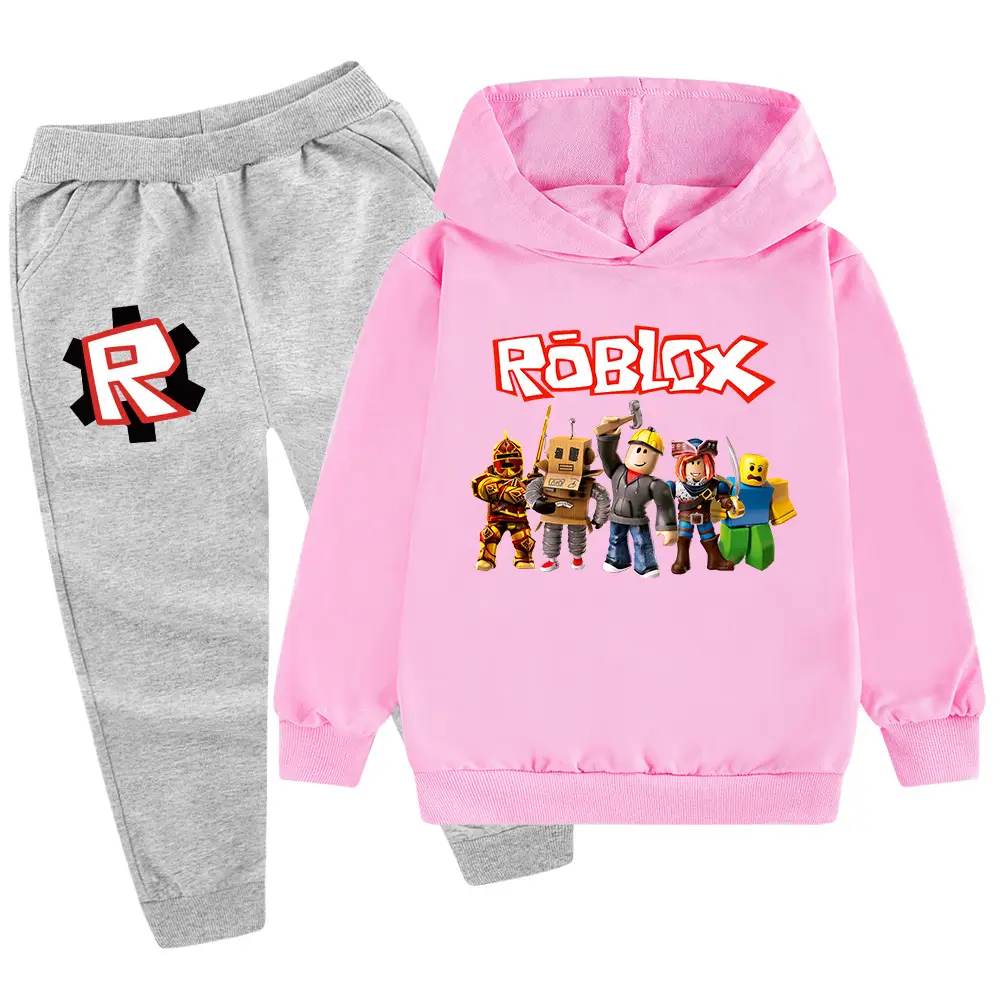 Roblox Kids Hoodie Pants Set Pink Grey — feature 20