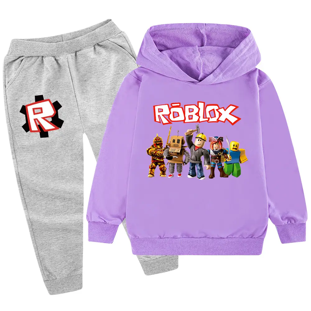 Roblox Kids Hoodie Pants Set Pink Grey — feature 21