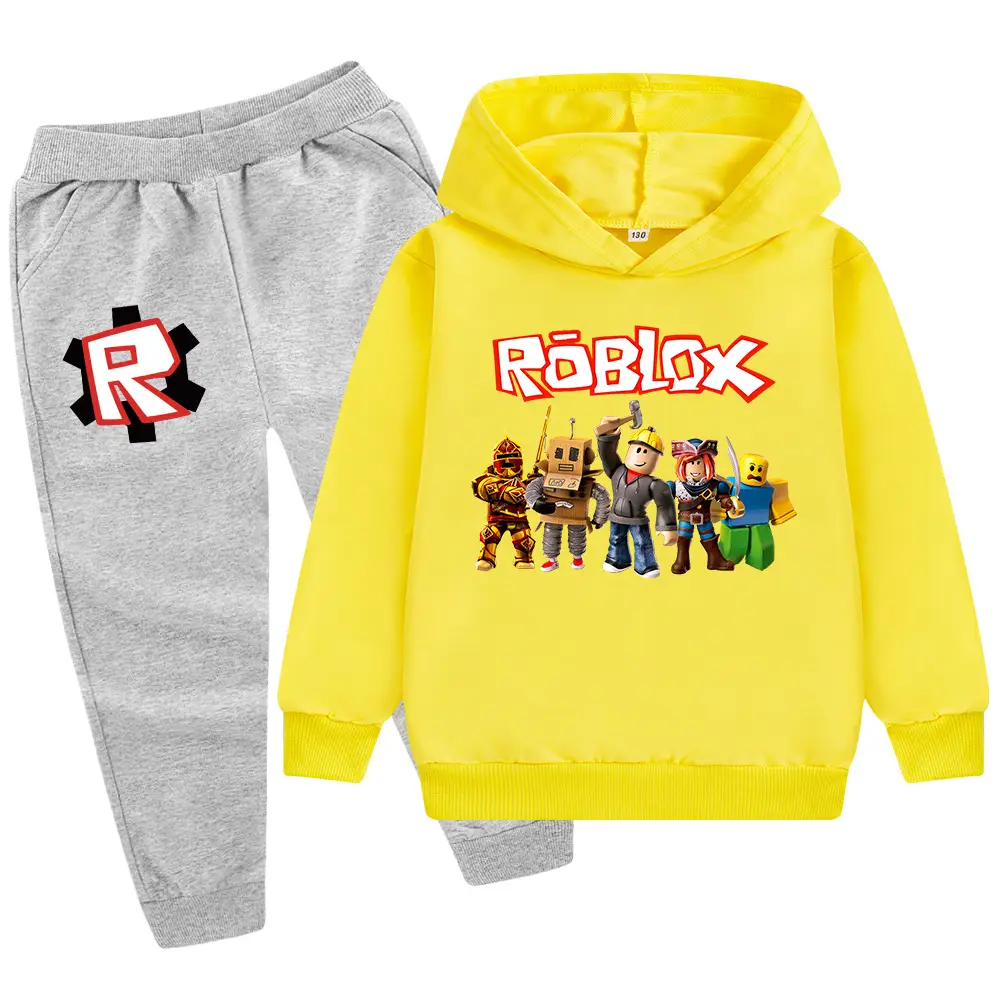 Roblox Kids Hoodie Pants Set Pink Grey — feature 22