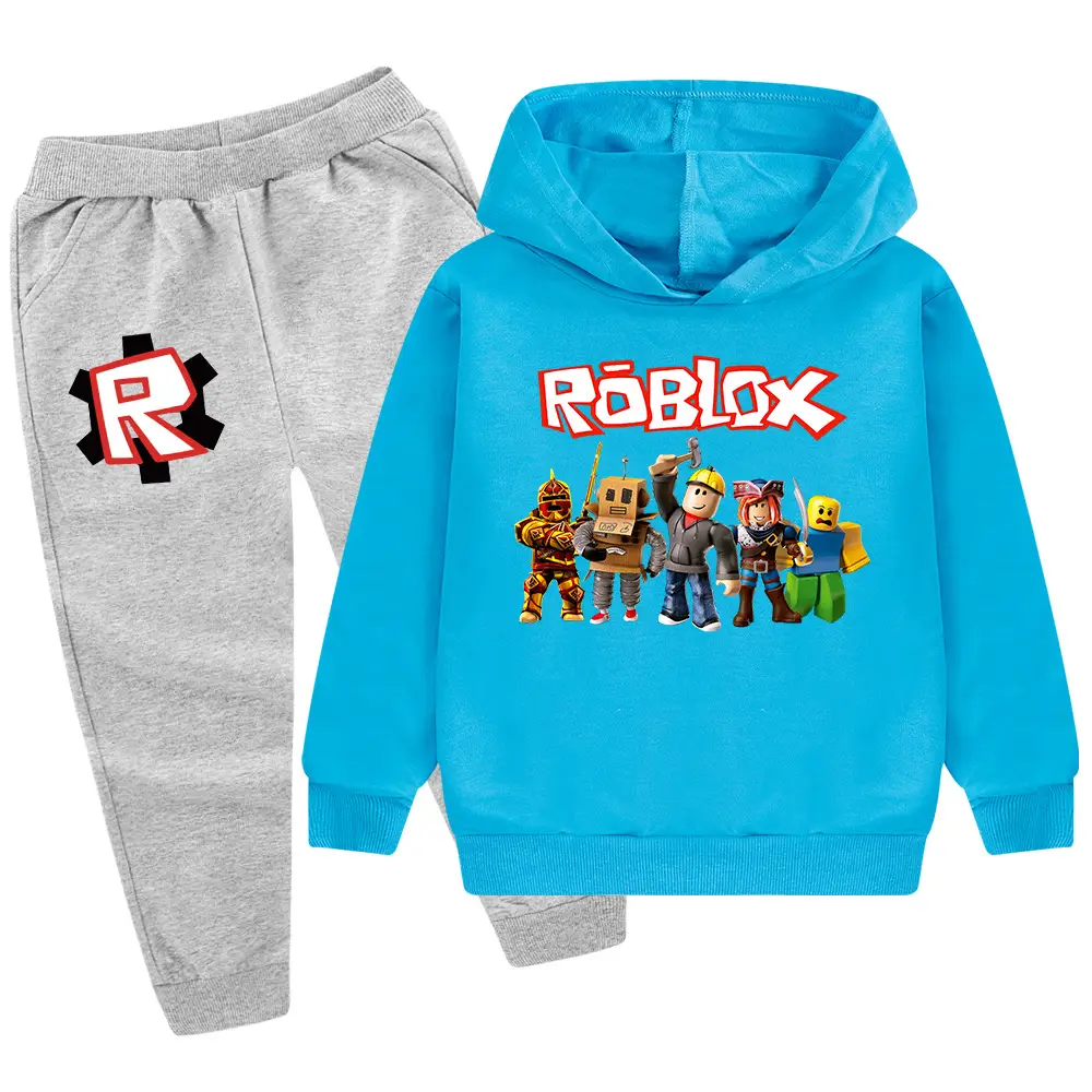 Roblox Kids Hoodie Pants Set Pink Grey — feature 23