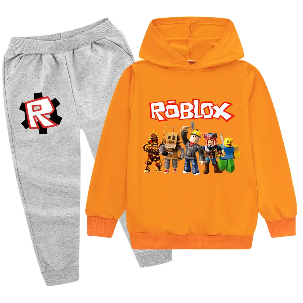 Roblox Kids Hoodie Pants Set Pink Grey — feature 24