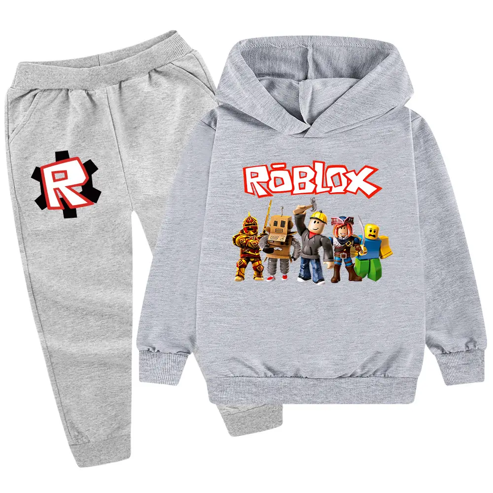 Roblox Kids Hoodie Pants Set Pink Grey — feature 27