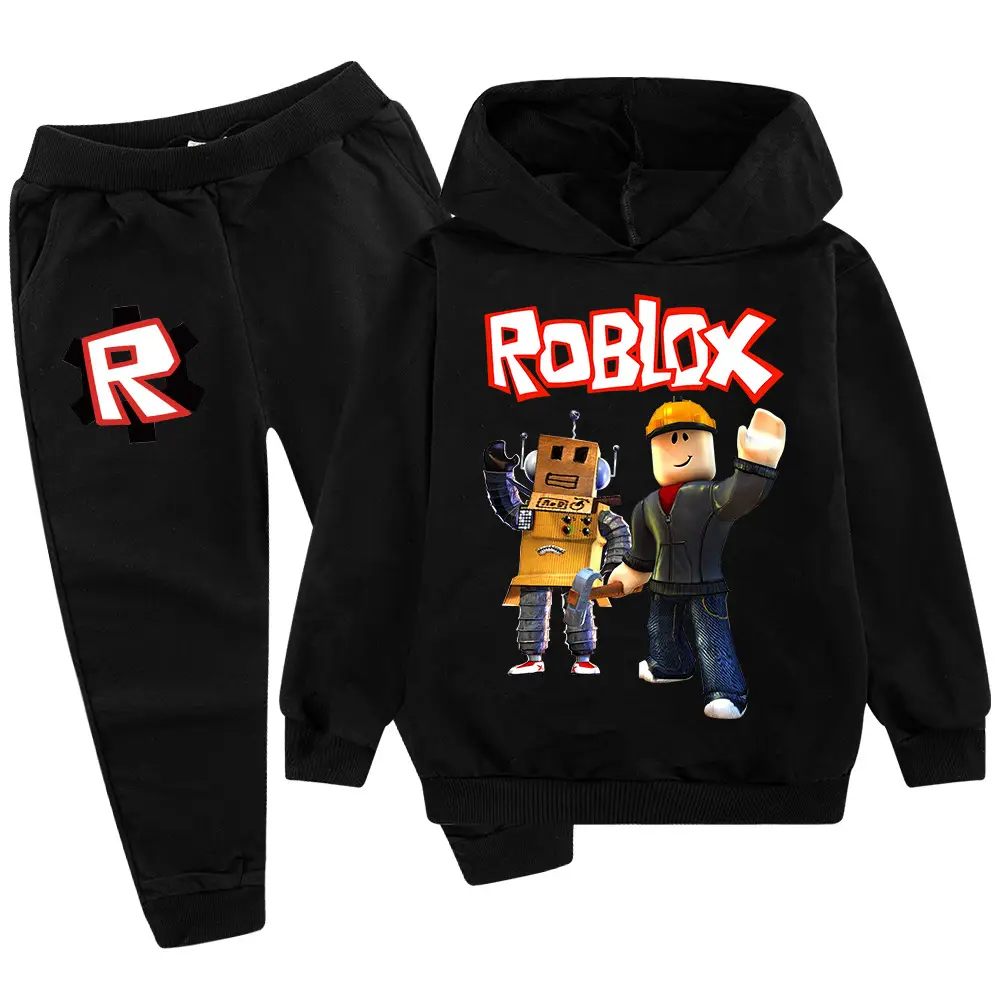 Roblox Kids Hoodie Pants Set Pink Grey — feature 3