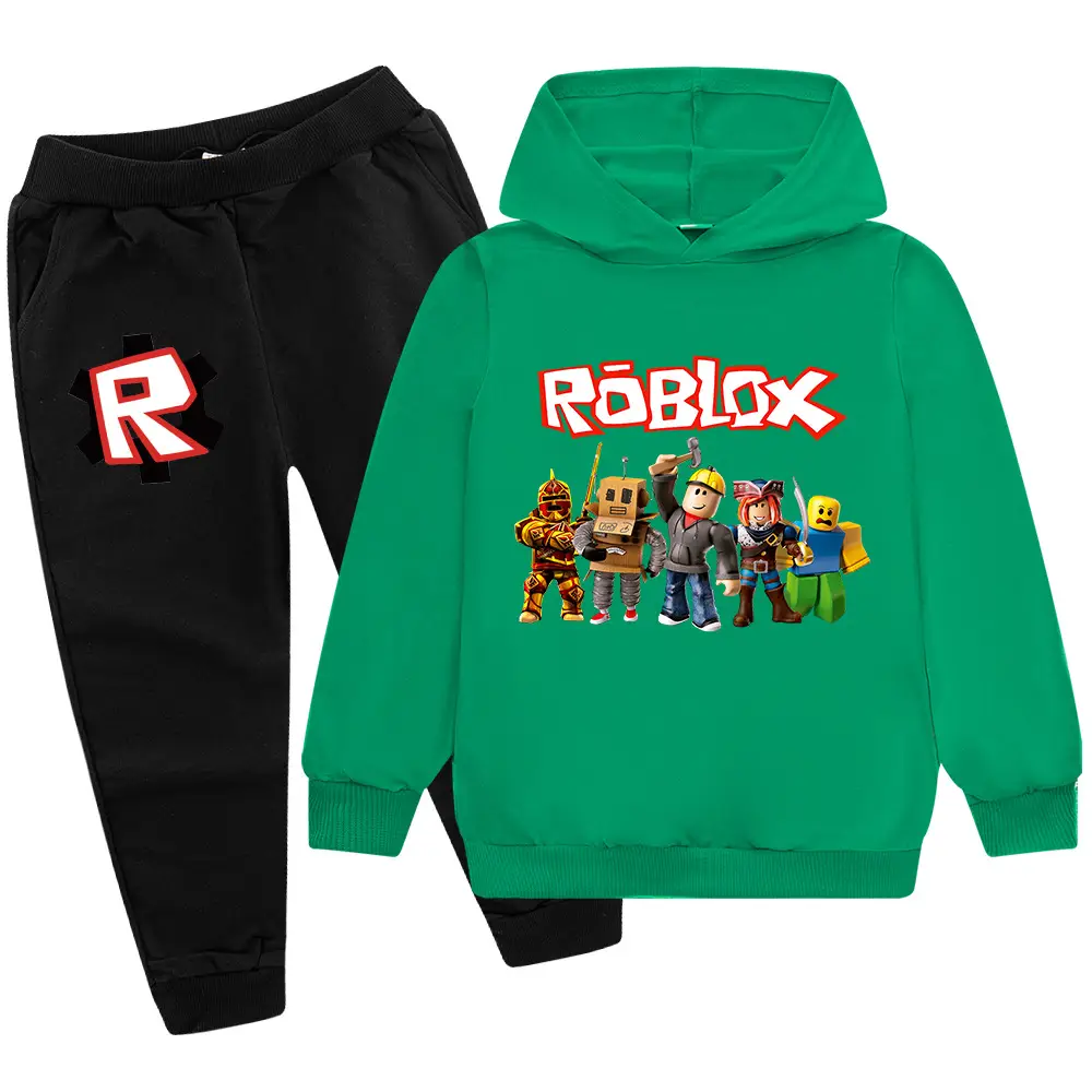 Roblox Kids Hoodie Pants Set Pink Grey - Image 10