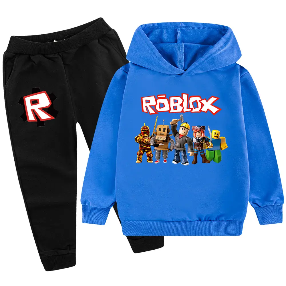 Roblox Kids Hoodie Pants Set Pink Grey - Image 2