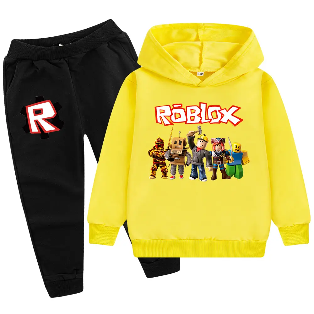 Roblox Kids Hoodie Pants Set Pink Grey - Image 7