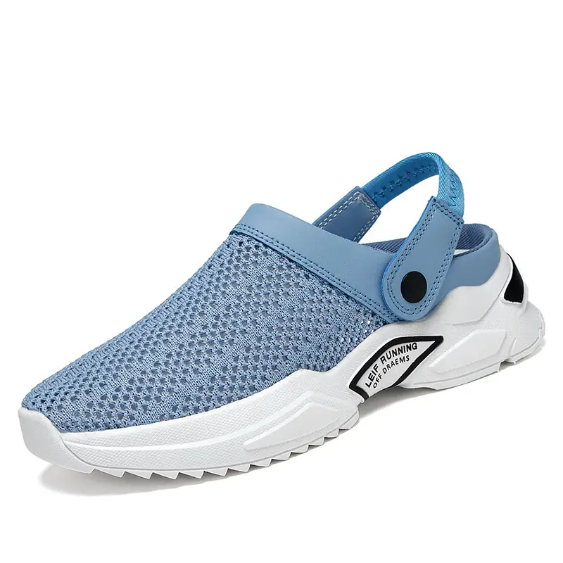 2023 Summer Flip-Flops Large Size Cross-Border Men's Half Slippers Men's Sandals for Students Hole Toe Sandals Beach Shoes